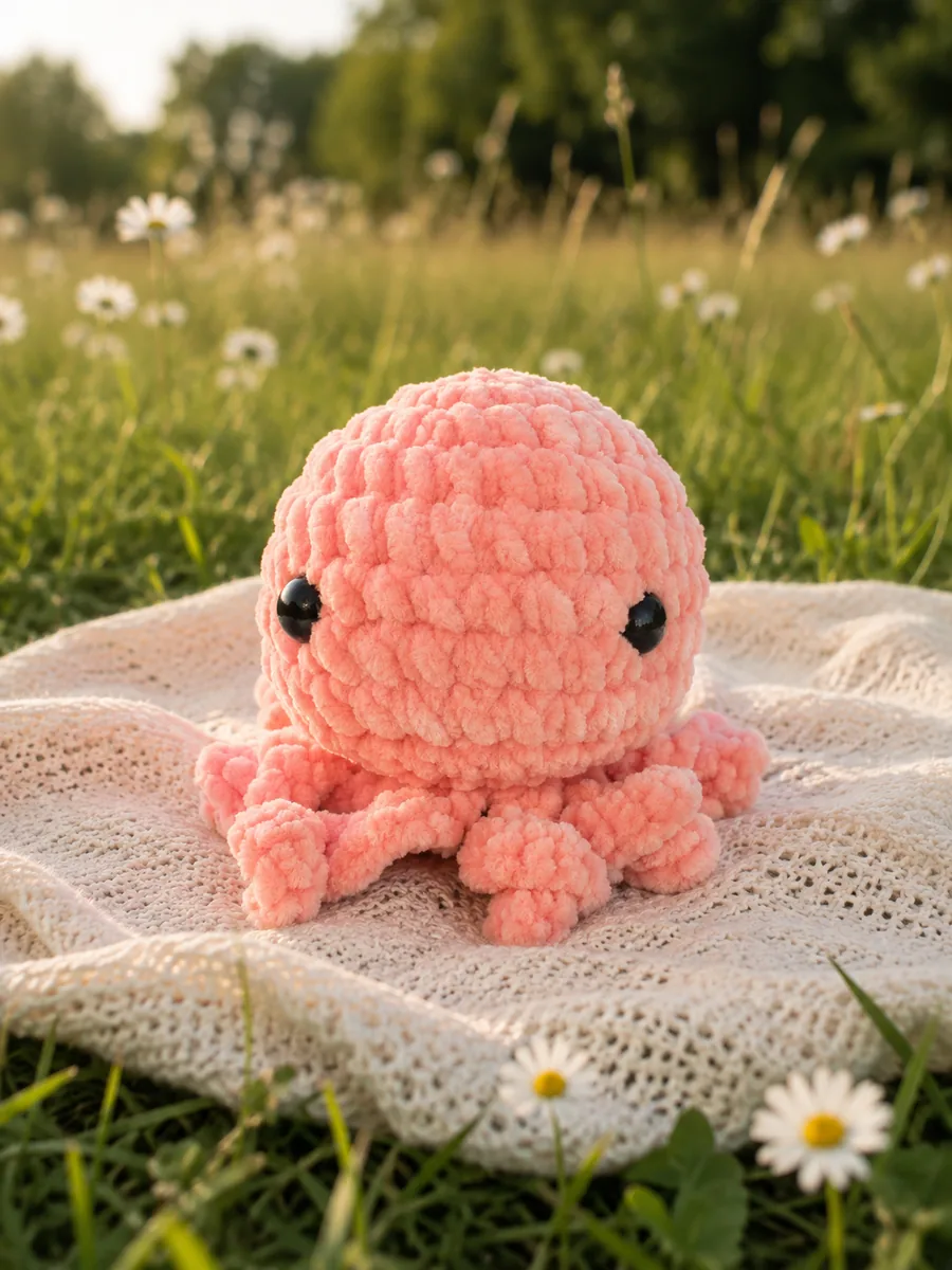 Ghäklets Oktopus-Plushie i Rosa